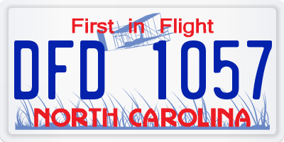 NC license plate DFD1057