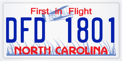NC license plate DFD1801