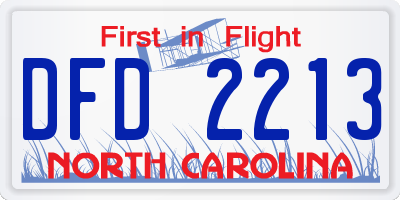 NC license plate DFD2213
