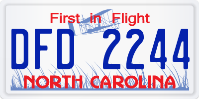 NC license plate DFD2244
