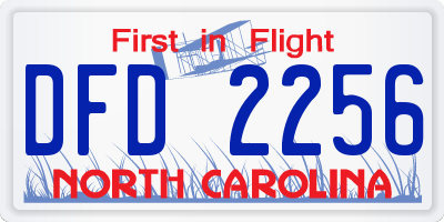 NC license plate DFD2256