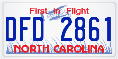 NC license plate DFD2861