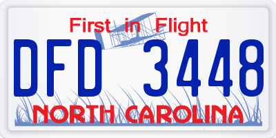 NC license plate DFD3448
