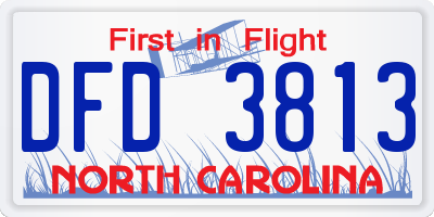 NC license plate DFD3813
