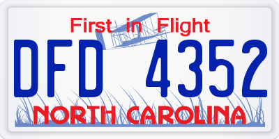 NC license plate DFD4352