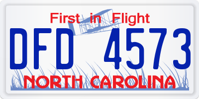 NC license plate DFD4573