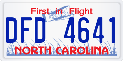 NC license plate DFD4641