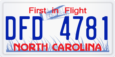 NC license plate DFD4781