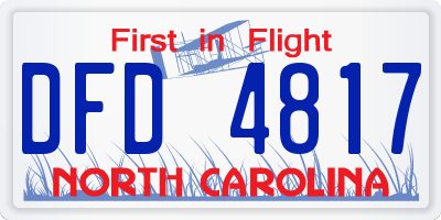 NC license plate DFD4817