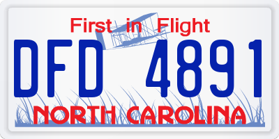 NC license plate DFD4891