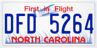 NC license plate DFD5264