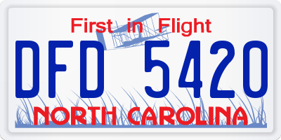 NC license plate DFD5420