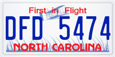 NC license plate DFD5474