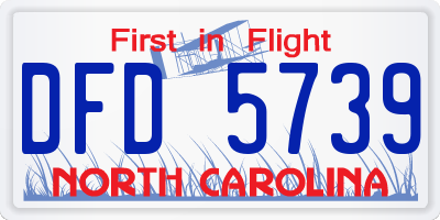 NC license plate DFD5739