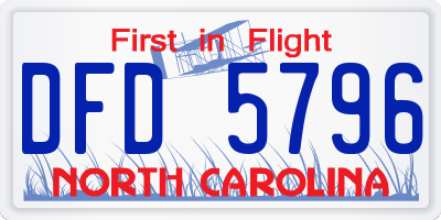 NC license plate DFD5796