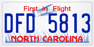 NC license plate DFD5813