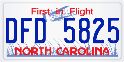 NC license plate DFD5825