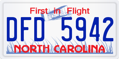 NC license plate DFD5942