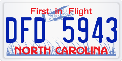 NC license plate DFD5943