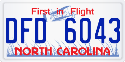 NC license plate DFD6043