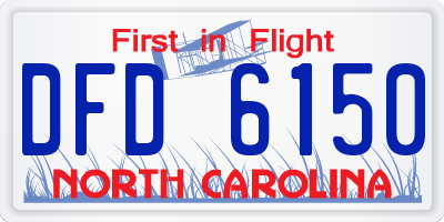 NC license plate DFD6150