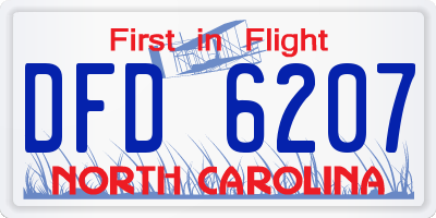NC license plate DFD6207