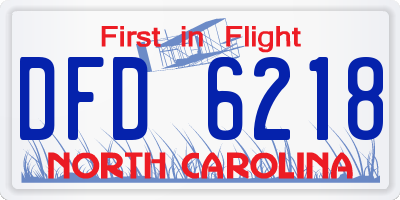 NC license plate DFD6218