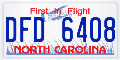 NC license plate DFD6408