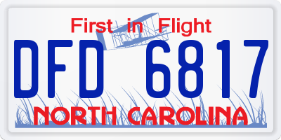 NC license plate DFD6817