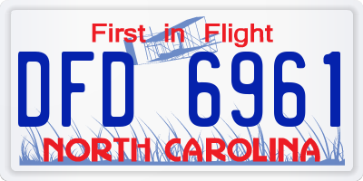 NC license plate DFD6961