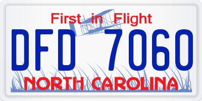 NC license plate DFD7060