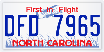 NC license plate DFD7965