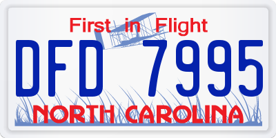 NC license plate DFD7995