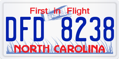 NC license plate DFD8238