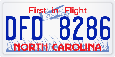 NC license plate DFD8286