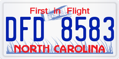 NC license plate DFD8583