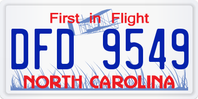 NC license plate DFD9549