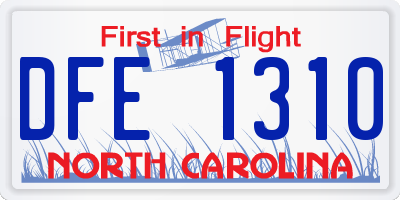 NC license plate DFE1310