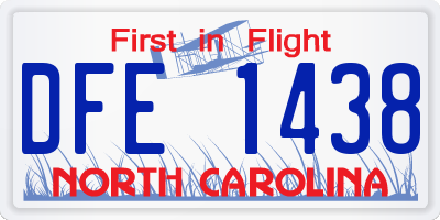NC license plate DFE1438