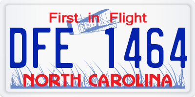 NC license plate DFE1464