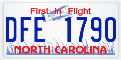 NC license plate DFE1790