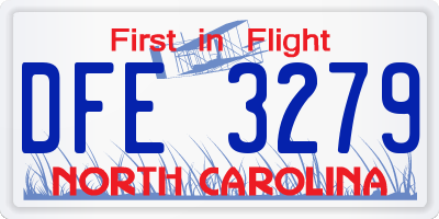 NC license plate DFE3279