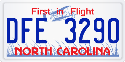 NC license plate DFE3290