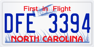 NC license plate DFE3394