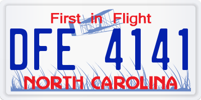 NC license plate DFE4141