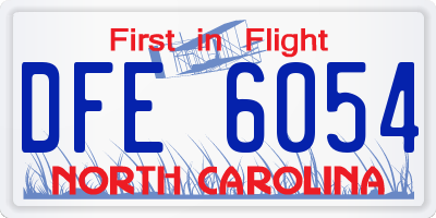 NC license plate DFE6054