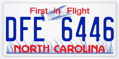 NC license plate DFE6446