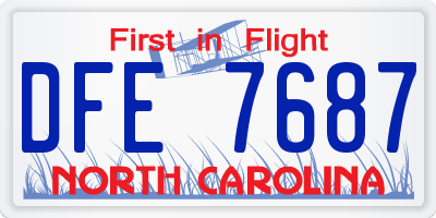 NC license plate DFE7687