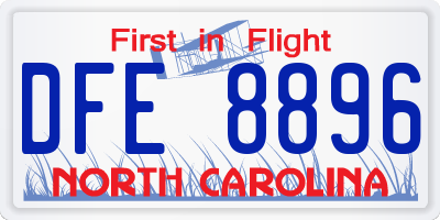 NC license plate DFE8896