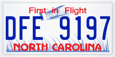 NC license plate DFE9197